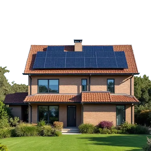casa con placas solares